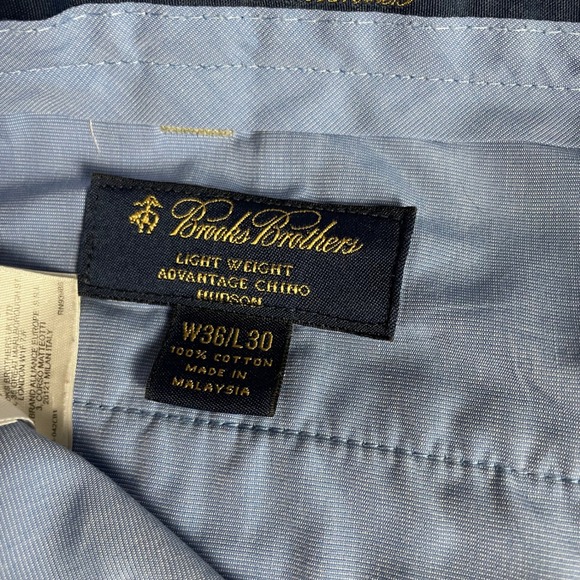 Brooks Brothers Advantage Chino Hudson Light Weight Mens Khaki Pants W36 L30 - Picture 4 of 11